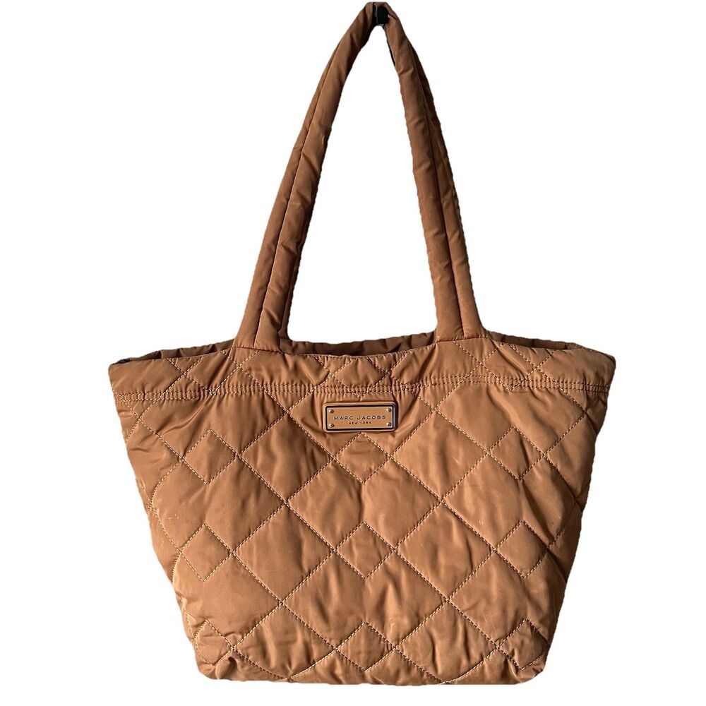Marc Jacobs Medium Quilted Nylon Tote Tan